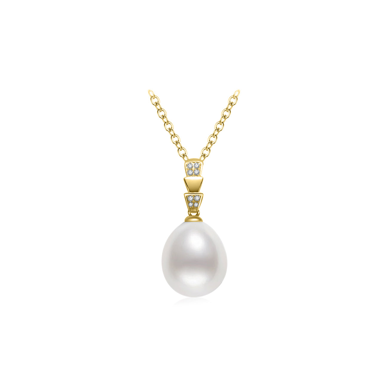 18K Solid Gold Australian White Diamond Saltwater Pearl Necklace - Elegant Bridal Jewelry & Anniversary Gift for Women (KN00198) | Perfect for Weddings, Parties & Special Occasions