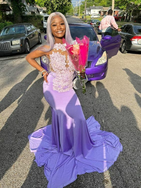 Elegant Light Purple Mermaid Long Prom Dress for Evening Party & Formal Events - J5185 | Perfect for Homecoming, Wedding Guest & Special Occasions