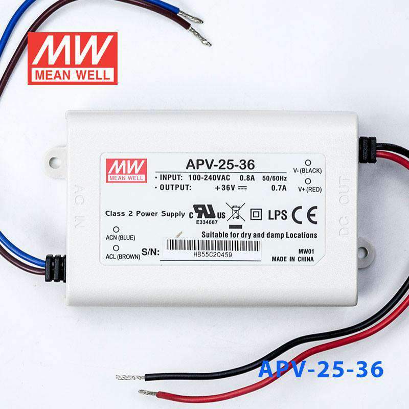 Mean Well APV-25-36 25W 36V AC to DC Power Supply - Reliable Switching Power Converter for LED Lighting, Industrial Equipment & Electronics Projects