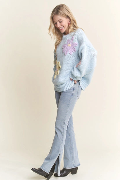 Floral Applique Knit Sweater for Women - Soft & Stylish Pullover (Multiple Colors) | On Sale $35.20 | Perfect for Fall Fashion, Date Nights & Casual Outings