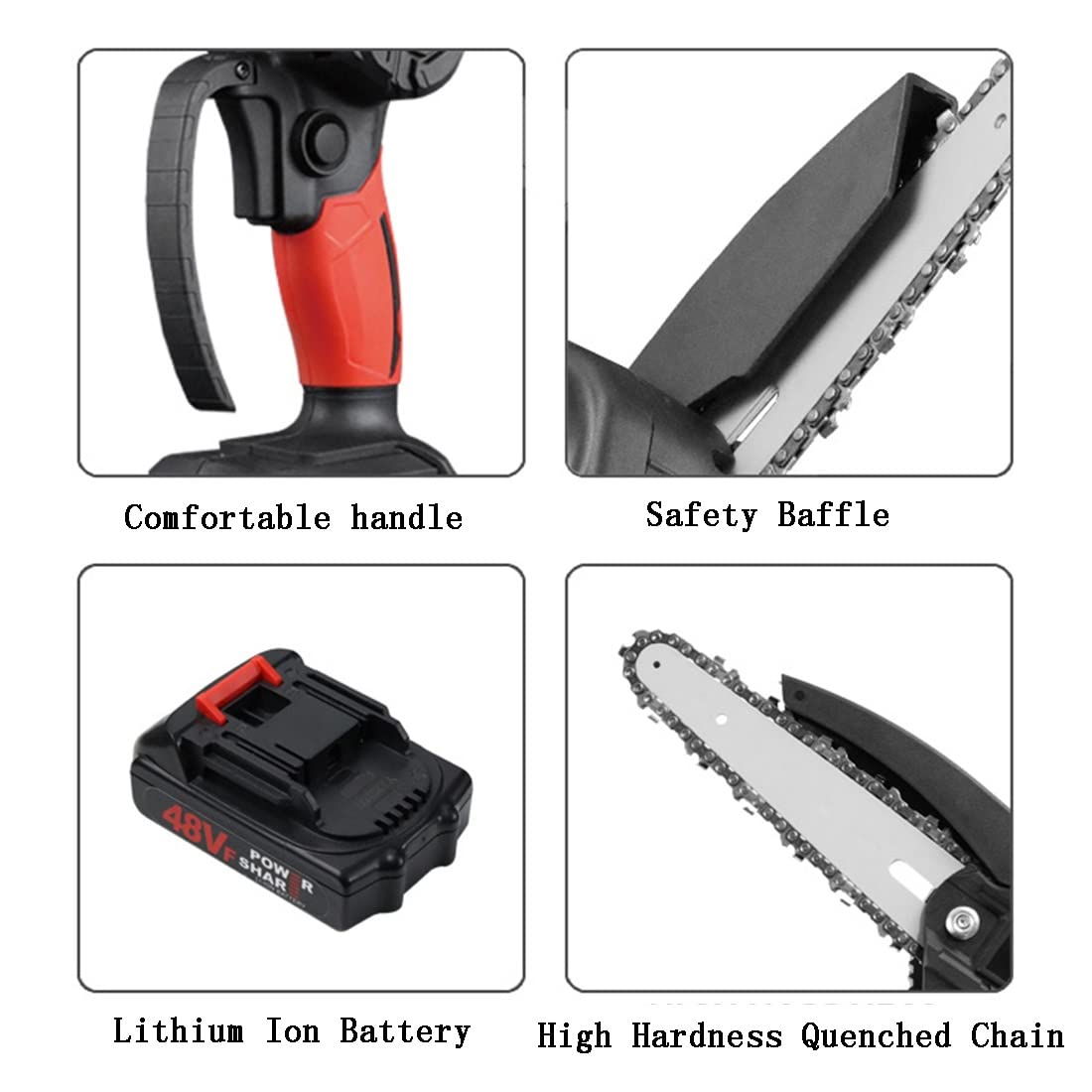 4 Inch Cordless Mini Chainsaw - Lightweight Handheld Battery Powered Chainsaw for Wood Cutting, Tree Trimming, Pruning & DIY Projects | Perfect for Garden Maintenance, Camping & Outdoor Use