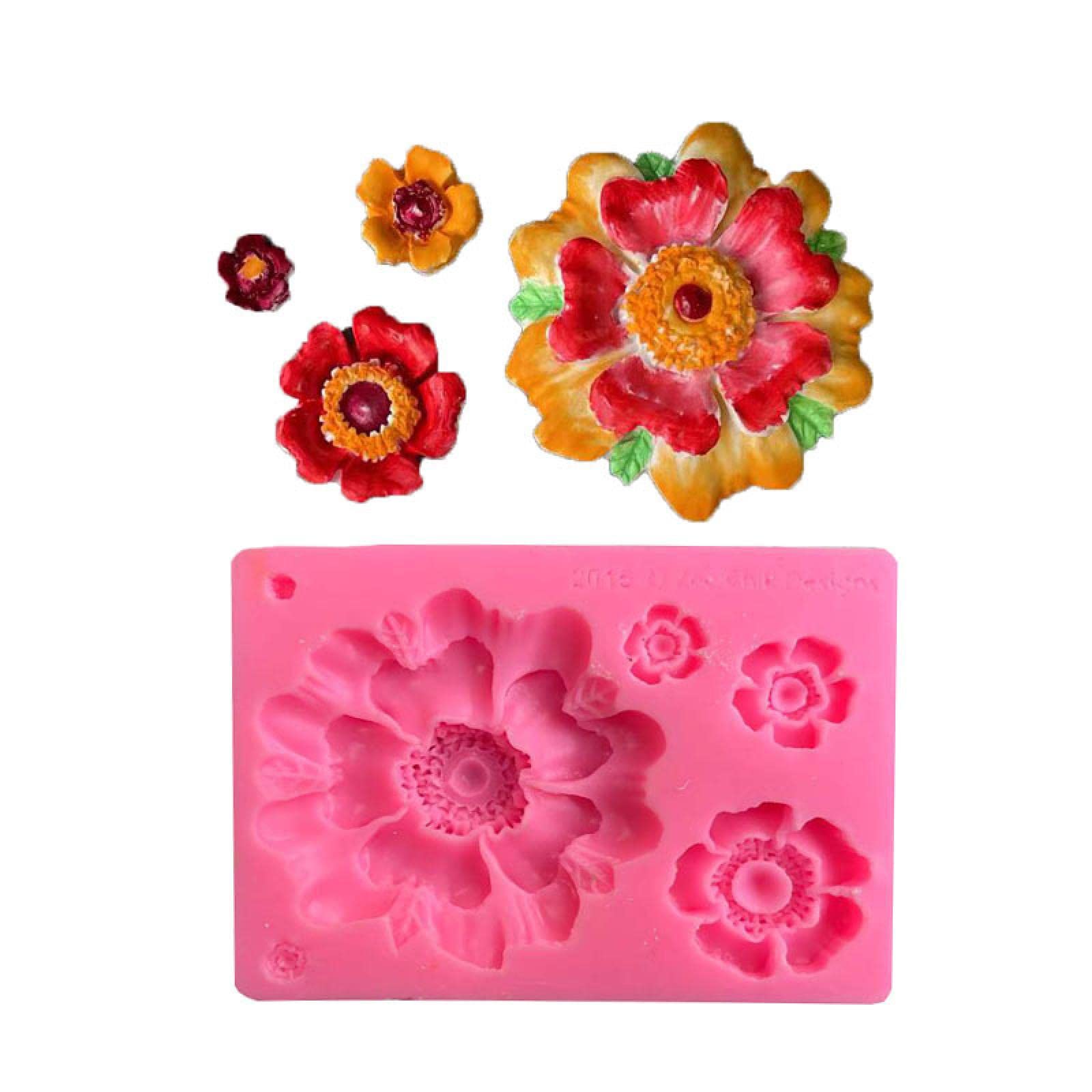 Premium Sunflower Chocolate & Fondant Molds Set - Large & Small Silicone Baking Molds for DIY Cake Decorating, Sugar Art, and Chocolate Making - Perfect for Birthday Cakes, Wedding Desserts, and Home Baking