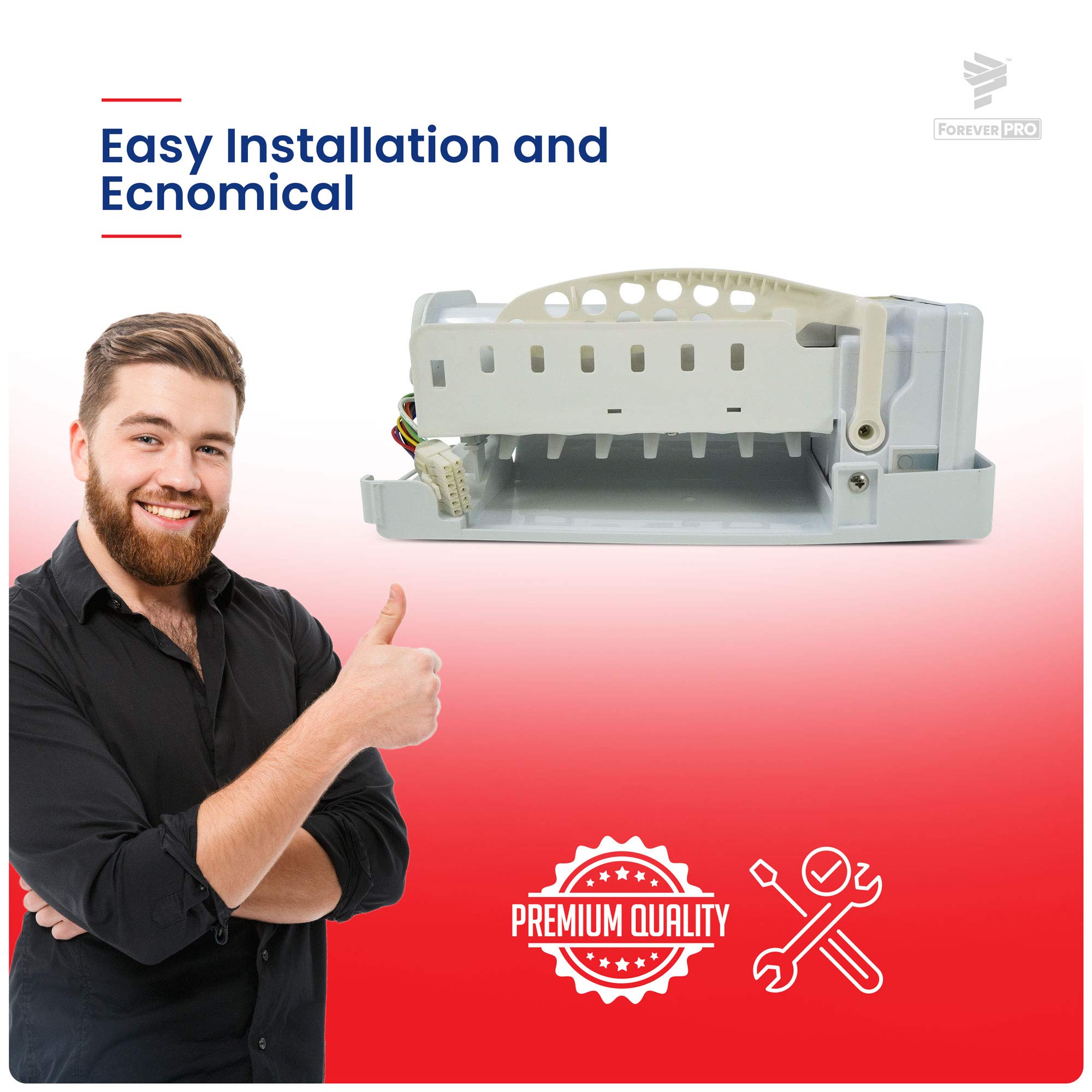 ForeverPRO DA97-07592A Ice Maker Assembly Replacement for Samsung Refrigerator - Compatible with Model 2051096 - Perfect for Kitchen Appliance Repair & DIY Installation