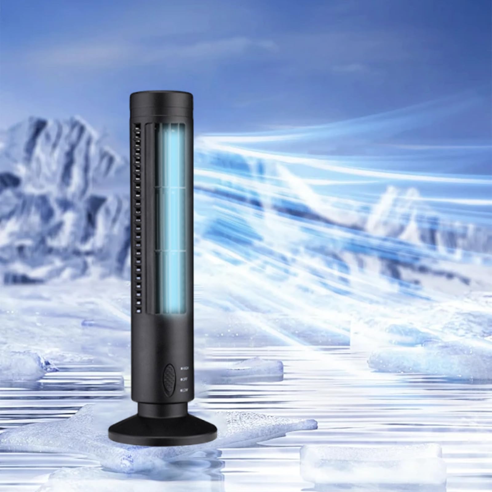 Bladeless Desk Tower Fan - Portable Quiet Personal Air Cooler with 2 Speed Settings for Home, Office & Bedroom | Compact Space-Saving Design | Perfect for Work, Study & Sleep
