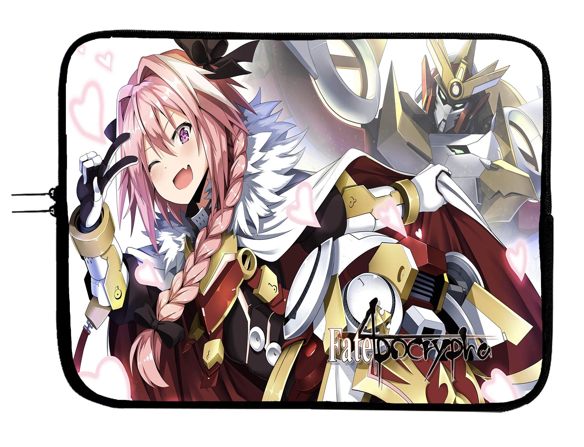 Fate/Apocrypha Anime 15 Inch Laptop Sleeve - Waterproof Neoprene Cushioned Case for MacBook, Surface Pro & Tablets with Matching Mousepad | Perfect for School, Work & Travel Protection