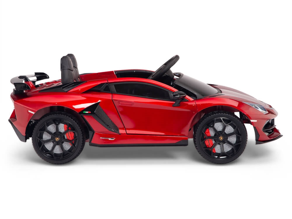 12V Lamborghini Aventador SVJ Kids Ride On Car with Remote Control - Electric Sports Car Toy for Boys & Girls Ages 3-8 - Burgundy Red for Indoor & Outdoor Play