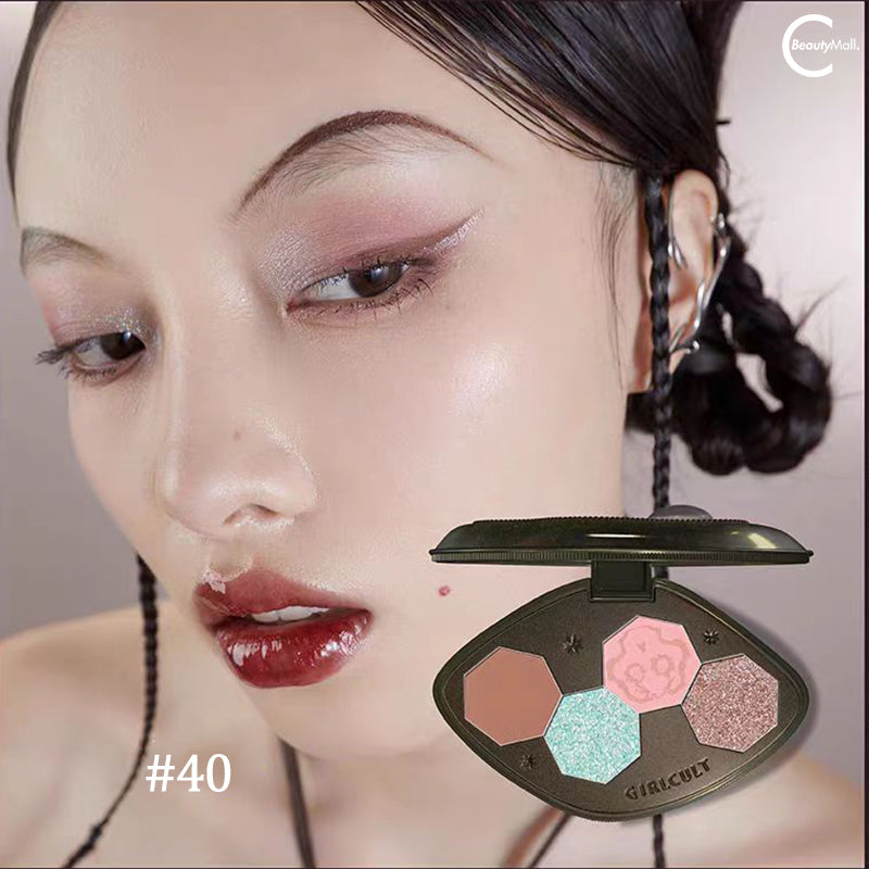 Girlcult Cyber Chaizi Series Quad Eyeshadow Palette - Vegan & Cruelty-Free Makeup for Bold Eye Looks - Perfect for Party, Date Night, and Festival Makeup
