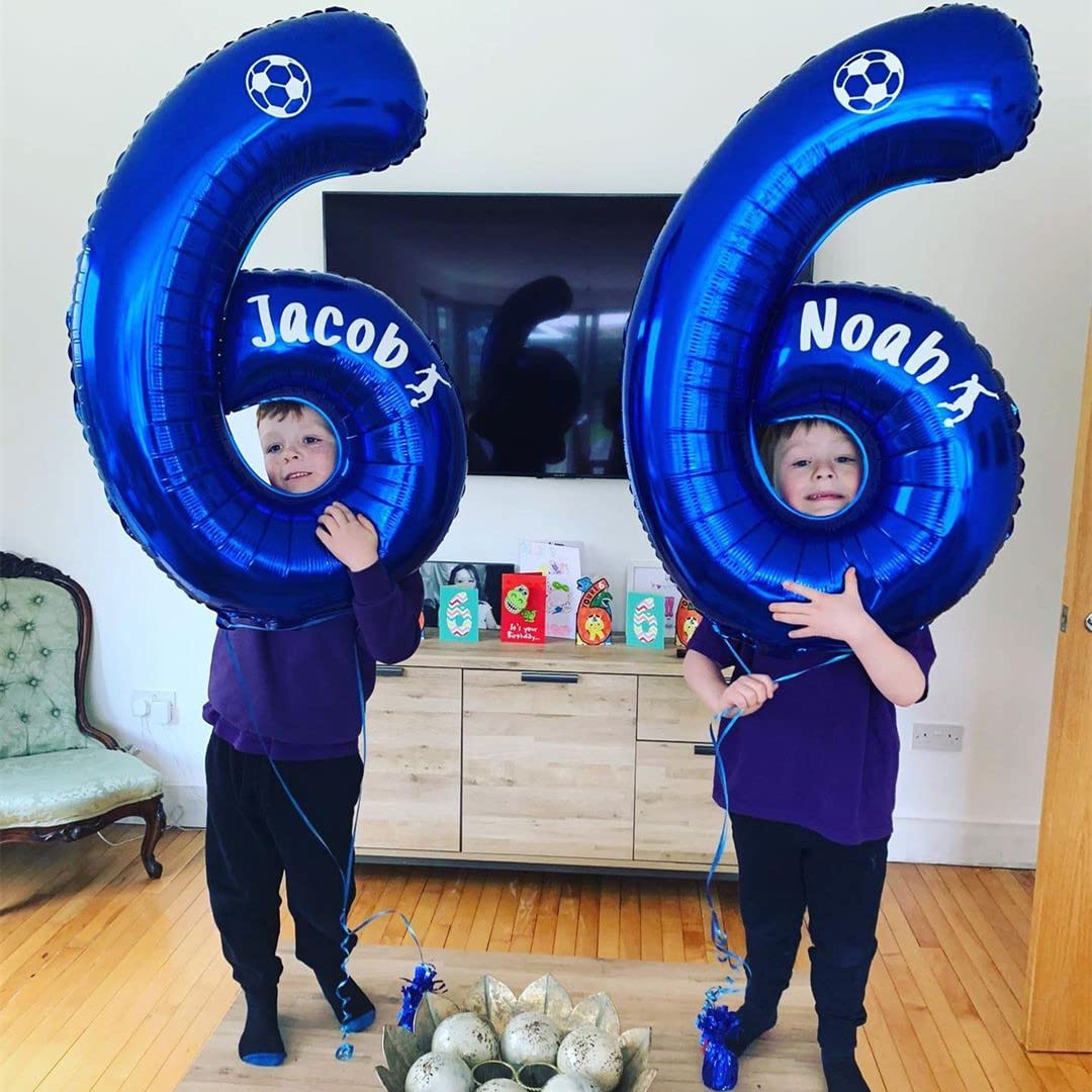 40 Inch Navy Blue Number 6 Foil Balloons - Large Mylar 6th Birthday Balloon Decor for Parties, Graduation, Baby Shower & Anniversary Celebrations - Perfect for Photo Backdrops and Event Centerpieces