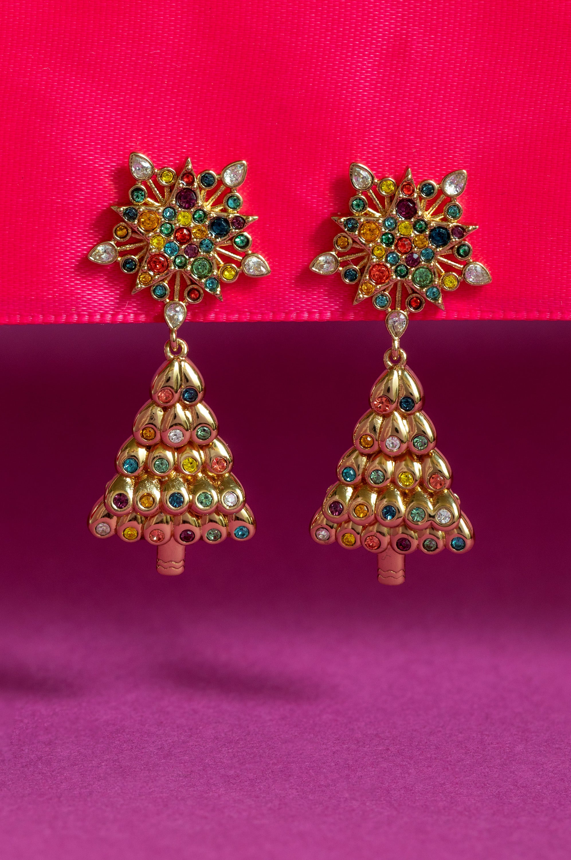 Christmas Tree Drop Earrings for Women - Festive Holiday Jewelry Gift for Christmas Party & Winter Celebrations