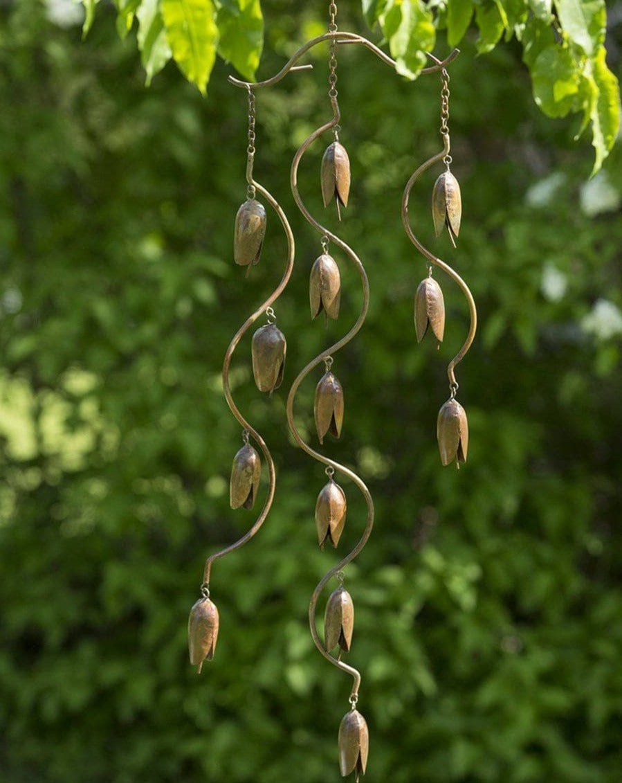 Triple Bell Spiral Wind Chime - Outdoor Garden Decor for Patio, Porch & Backyard - Soothing Wind Chimes for Relaxation & Meditation