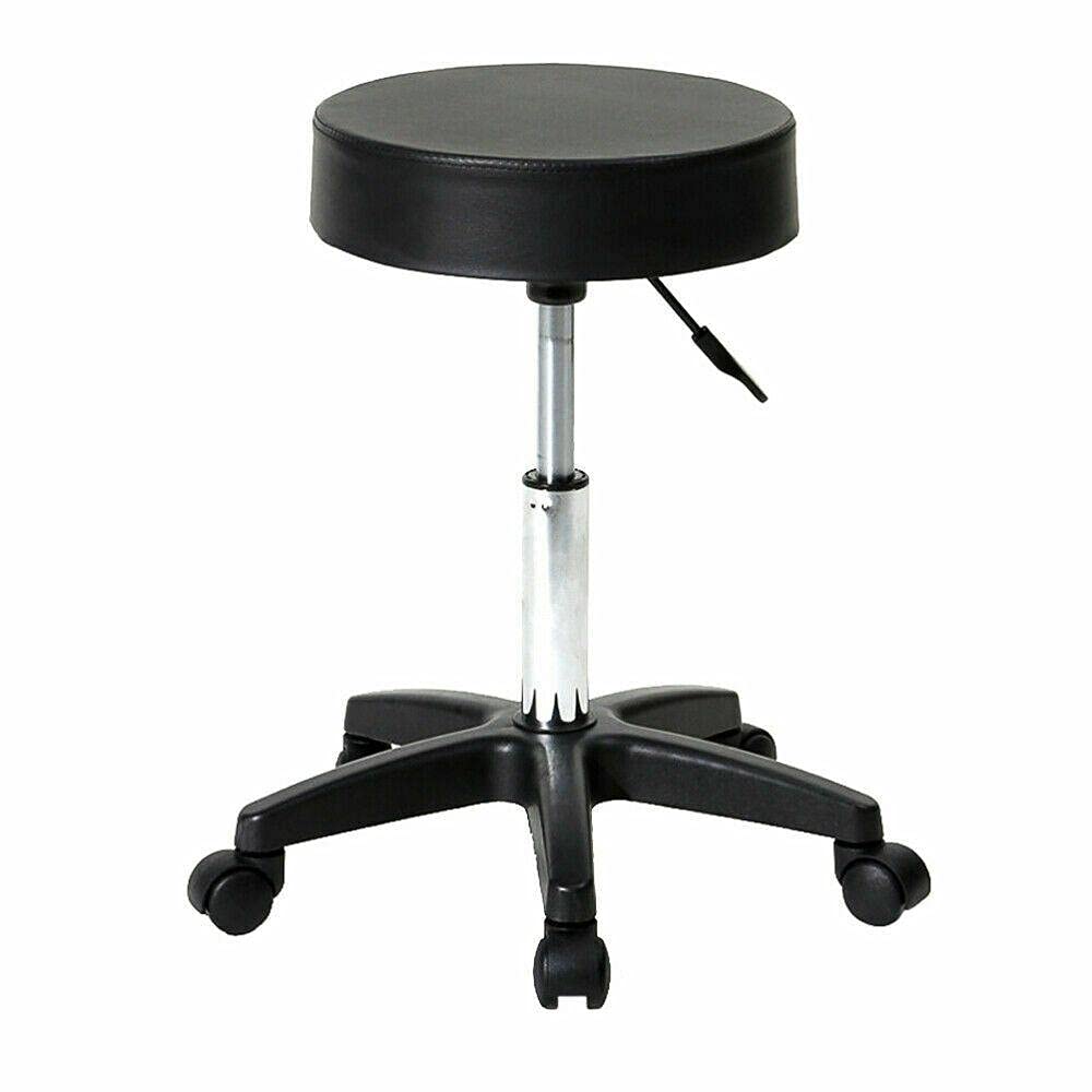 Adjustable Height Swivel Bar Stool with Plastic Arch Feet - Round Kitchen Island Stool for Counter, Dining & Home Decor - Black Modern Barstool for Kitchen, Living Room & Office Use