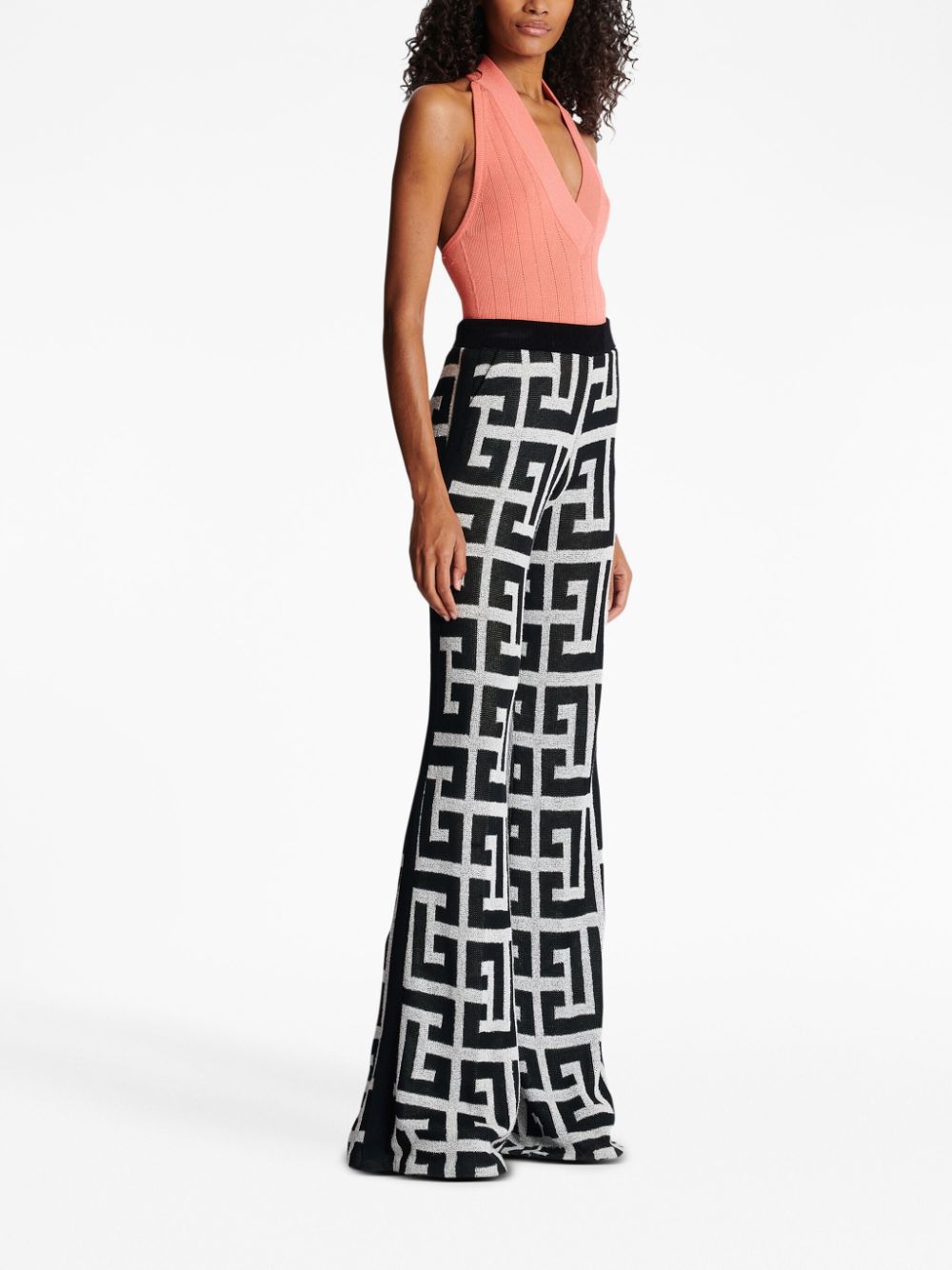 Balmain Black Trousers for Women - High Waist Slim Fit Dress Pants for Work, Office & Evening Wear