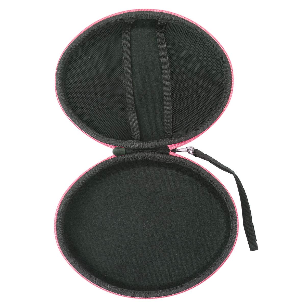 Premium Hard Travel Case for Wireless Bluetooth Over-Ear Headphones - Matte Finish, Rechargeable, Foldable Design (Black Case with Pink Zipper) - Perfect for Travel, Commuting & Headphone Protection