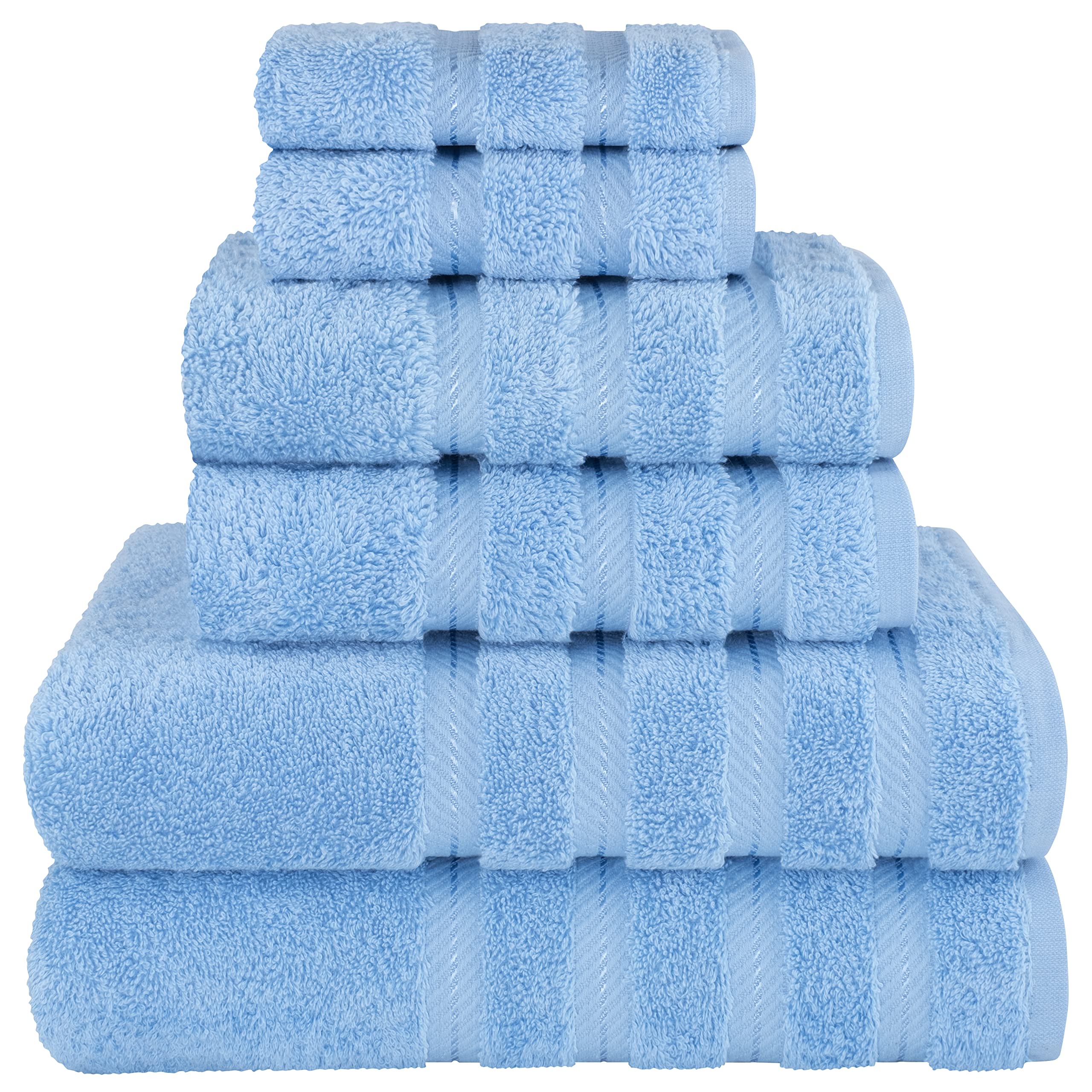 Premium 6-Piece Soft Linen Towel Set with 4 Bath & 4 Hand Towels - Luxury Spa & Bathroom Essentials for Home, Hotel & Gift Giving