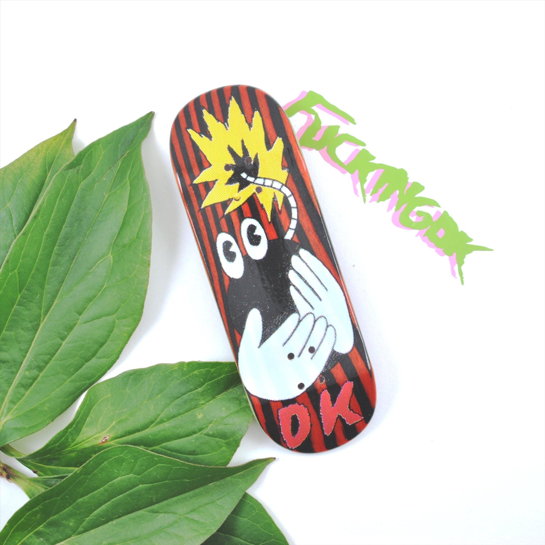 DK Real Wear Fingerboard Deck - Bomb Red | Professional Finger Skateboard for Tricks & Stunts | Perfect for Skateboard Enthusiasts & Beginners | Great for Indoor & Outdoor Play
