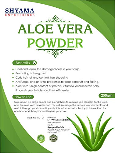100% Natural Aloe Vera Leaf Powder - 250g Organic Pure Powder for Hair Growth, Skin Care & Face Treatment | Vegan, Cruelty-Free | DIY Beauty, Smoothies, Sunburn Relief