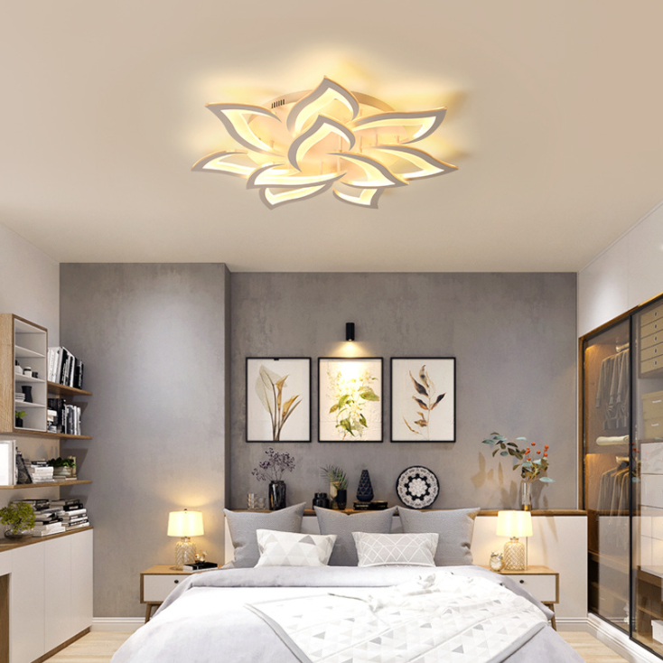 Modern LED Floral Ceiling Light - Energy-Efficient Flower Design Chandelier for Living Room, Bedroom & Dining Room Decor