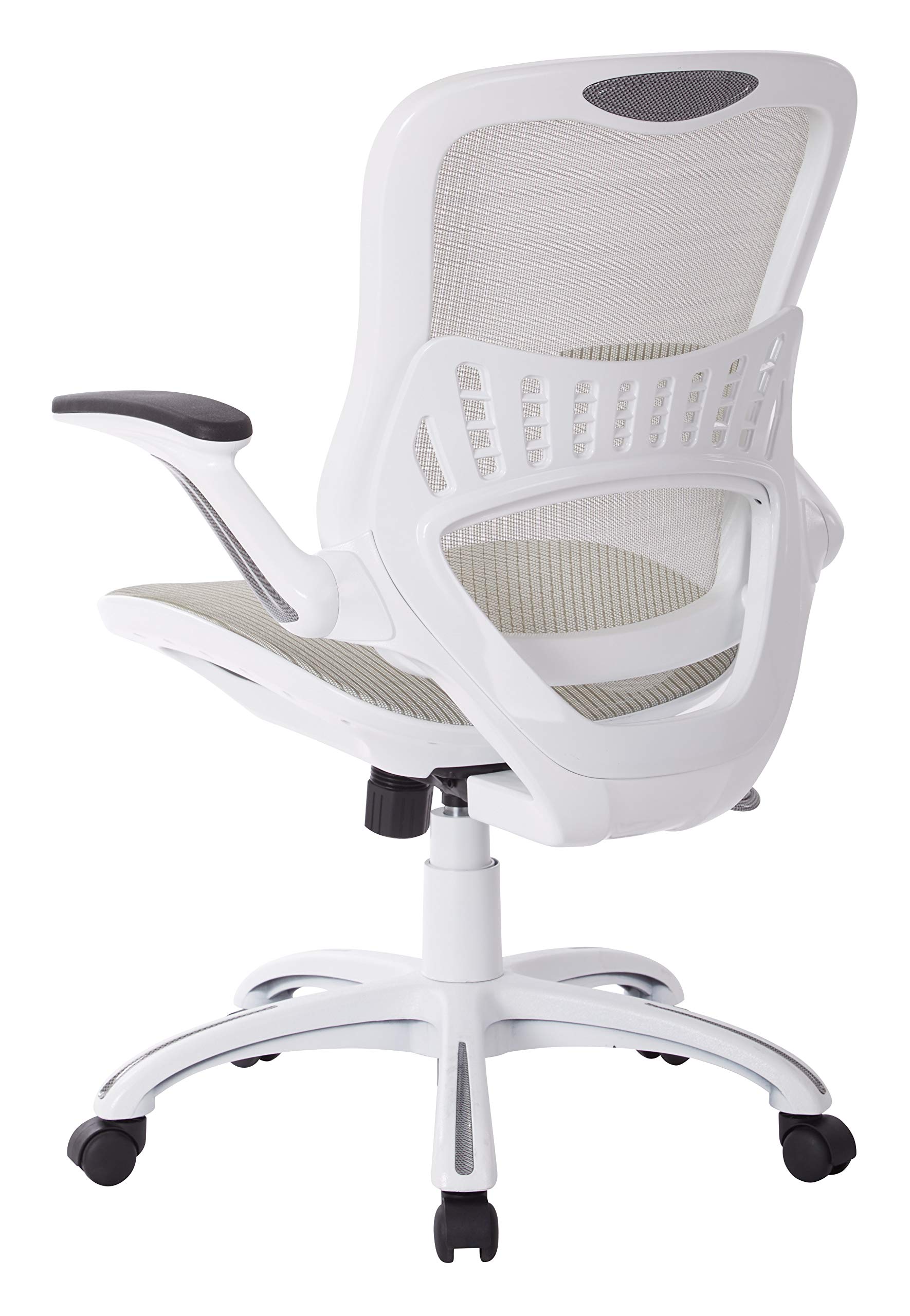 Office Star Ventilated Mesh Office Chair with Breathable Seat & Back - Ergonomic Manager's Desk Chair with White Base - Perfect for Home Office, Conference Rooms & Workspaces