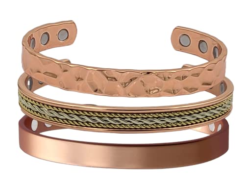 2PCS Original Magnetic Therapy Bracelets for Women & Men - Adjustable Pure Copper Healing Bracelet with Magnetic Benefits - Pain Relief & Improved Circulation - Perfect for Daily Wear, Sports & Wellness