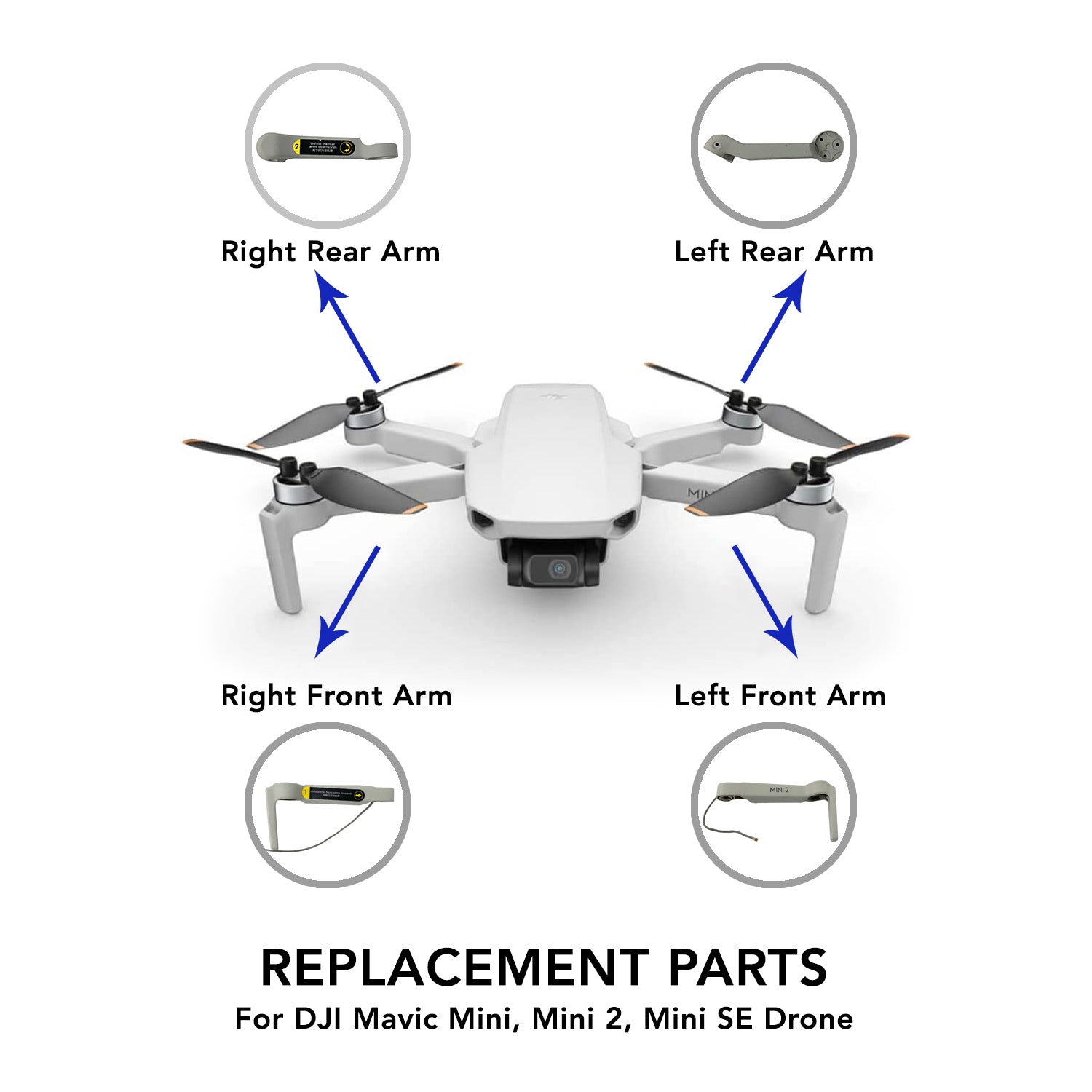 DJI Mavic Mini, Mini 2, Mini SE Drone Replacement Parts - Spare Propellers, Motors & Accessories for Drone Repair - Perfect for Outdoor Aerial Photography & Travel Adventures