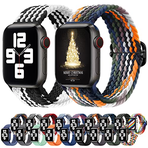 Atenzol Braided Solo Loop Compatible with Apple Watch Bands 38mm 40mm 41mm 42mm 44mm 45mm 49mm - Adjustable Stretch Elastic Sport Wristband for iWatch Ultra Series 8/7/6/SE/5/4/3/2/1 - Perfect for Running, Workouts & Everyday Wear (Men & Women)