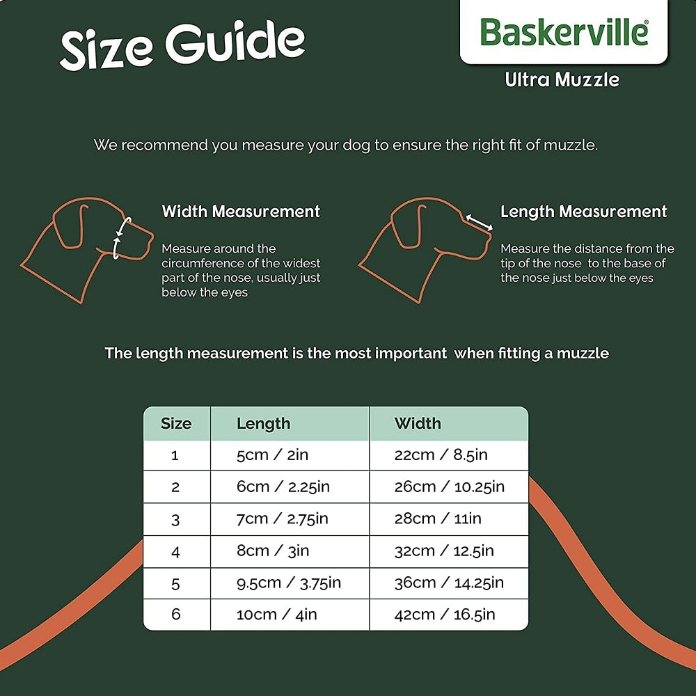 Baskerville Ultra Muzzle - Secure & Comfortable Dog Muzzle for Medium to Large Breeds - Perfect for Training, Grooming, and Vet Visits