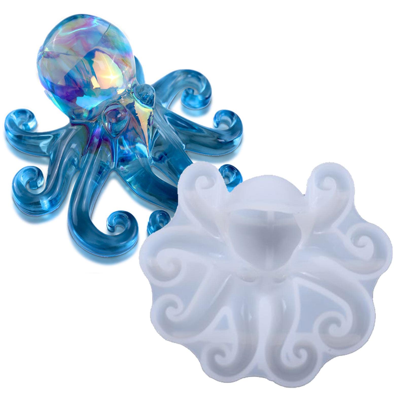 Octopus Epoxy Resin Molds - Creative Silicone Sculpture Casting Mold for DIY Crafts, Soap, Candle, Chocolate & Beeswax Making - Perfect for Home Decor, Gift Making & Ocean-Themed Projects