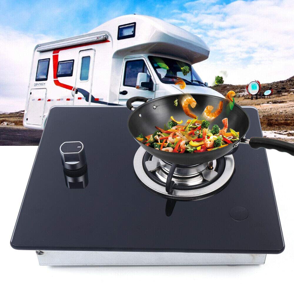 Portable Built-In LPG Gas Stove for RV, Camper, Boat & Caravan - 3D Air Intake & Adjustable Flame - Perfect for Outdoor Cooking, Camping & Road Trips