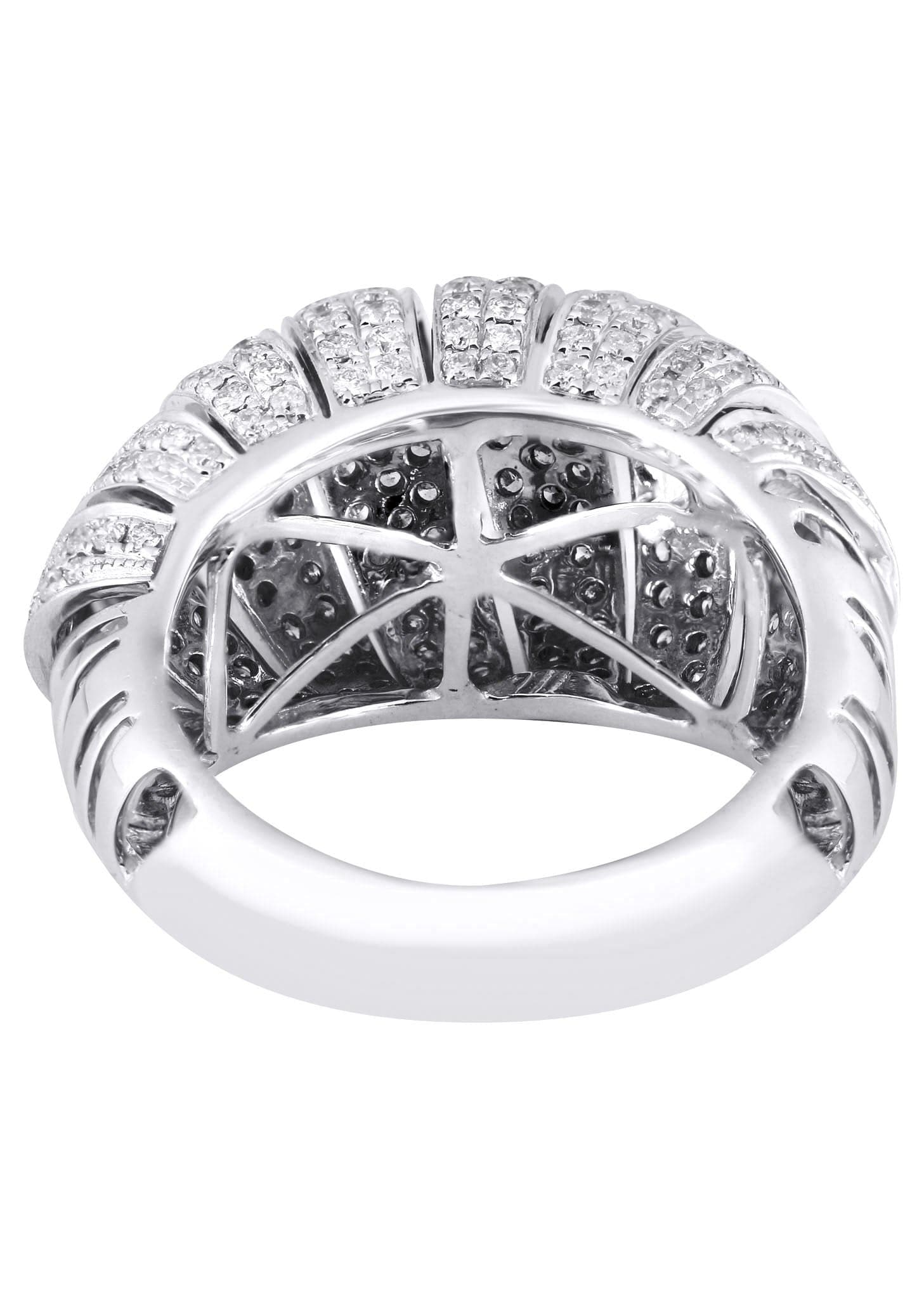 14K White Gold Ladies Diamond Cocktail Ring - 1.57 Carat Round Cut Solitaire Engagement Ring for Women - Perfect for Evening Parties, Anniversary Gifts & Special Occasions
