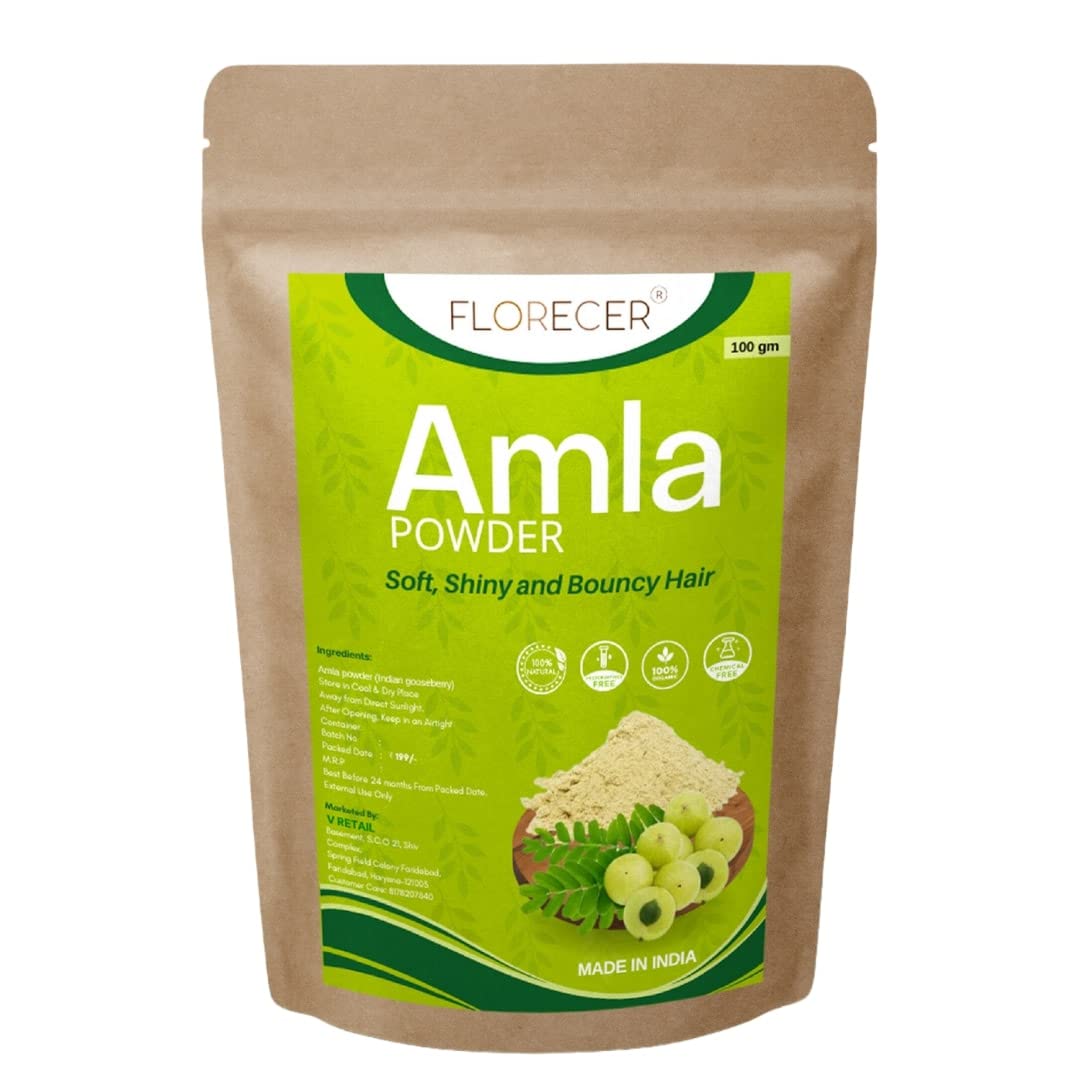 Organic Amla Powder for Hair Growth & Skin Care | Indian Gooseberry Powder | Natural Hair Color Treatment | DIY Hair Mask (100g) - Promotes Healthy Hair & Glowing Skin | Perfect for Ayurvedic Beauty Routines & Homemade Hair Treatments