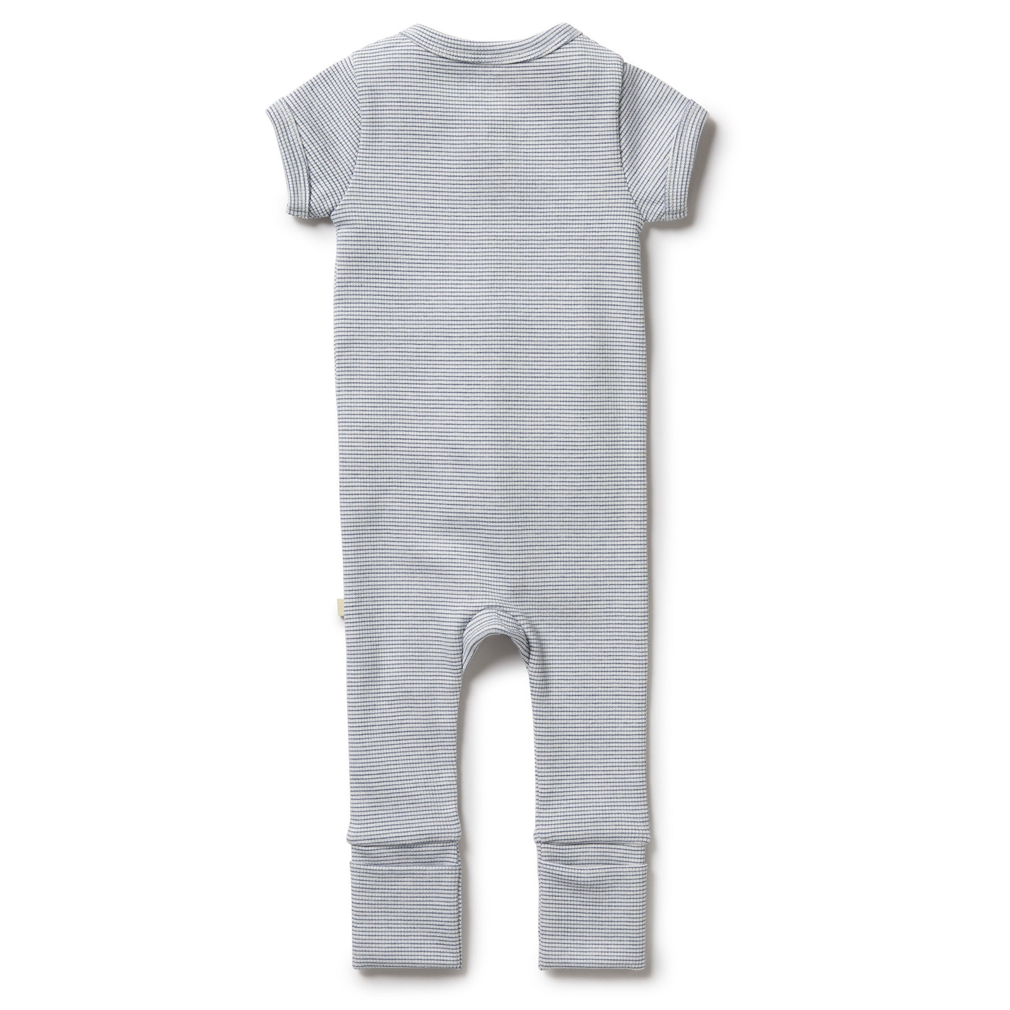 Organic Stripe Rib Zipsuit for Babies - Soft Cotton One-Piece Pajama with Zipper - Perfect for Sleepwear, Playtime & Photoshoots