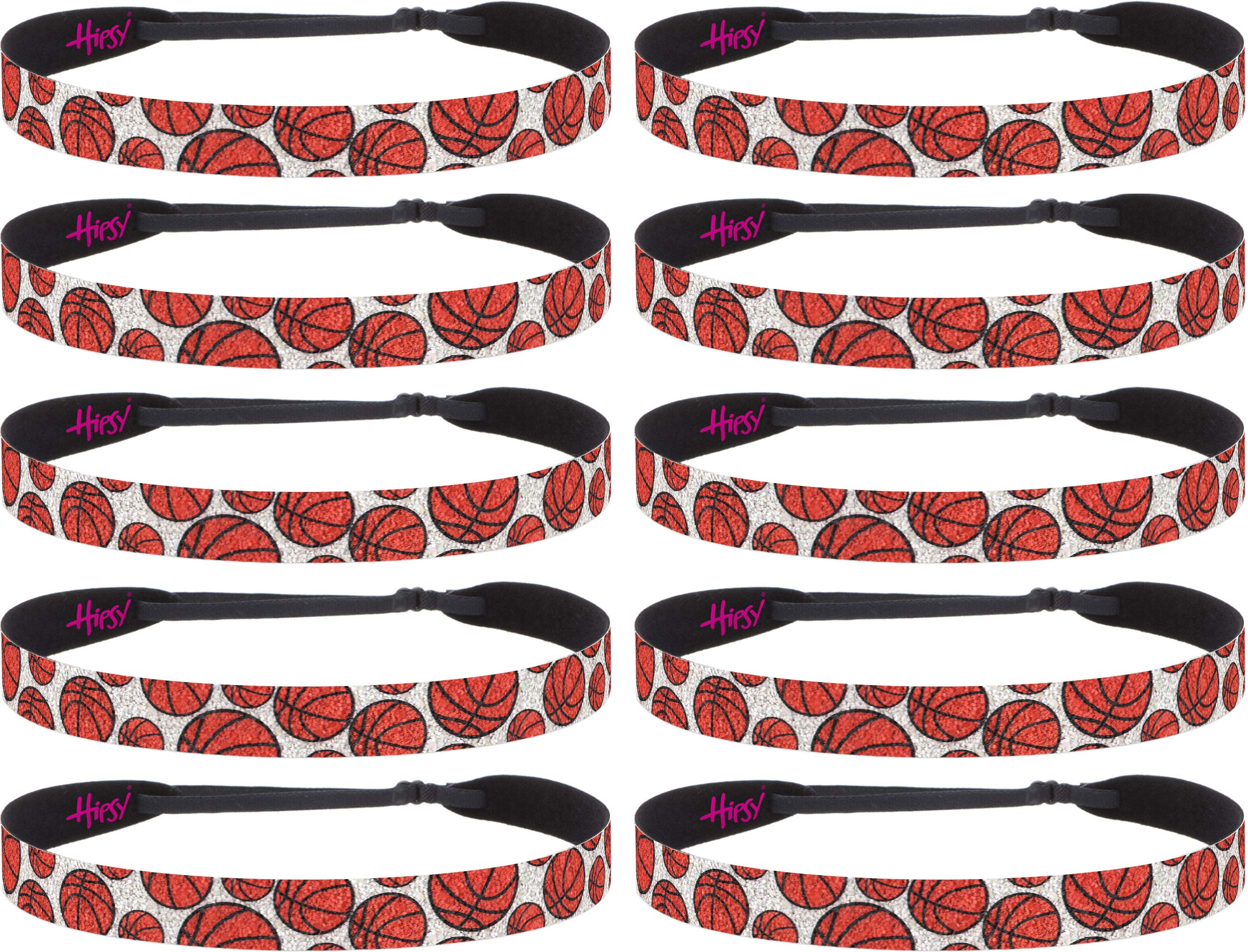 No Slip Adjustable Basketball Headbands for Women, Girls & Teens - Hipsy I Love Basketball Headband for Sports, Workouts & Casual Wear