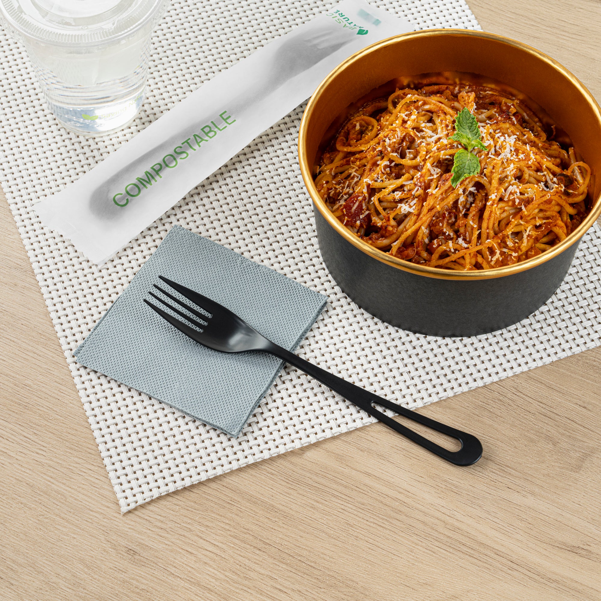 Eco-Friendly Black CPLA Plastic Forks - Compostable, Heat Resistant Cutlery (250 Count) | Perfect for Parties, Picnics & Catering Events