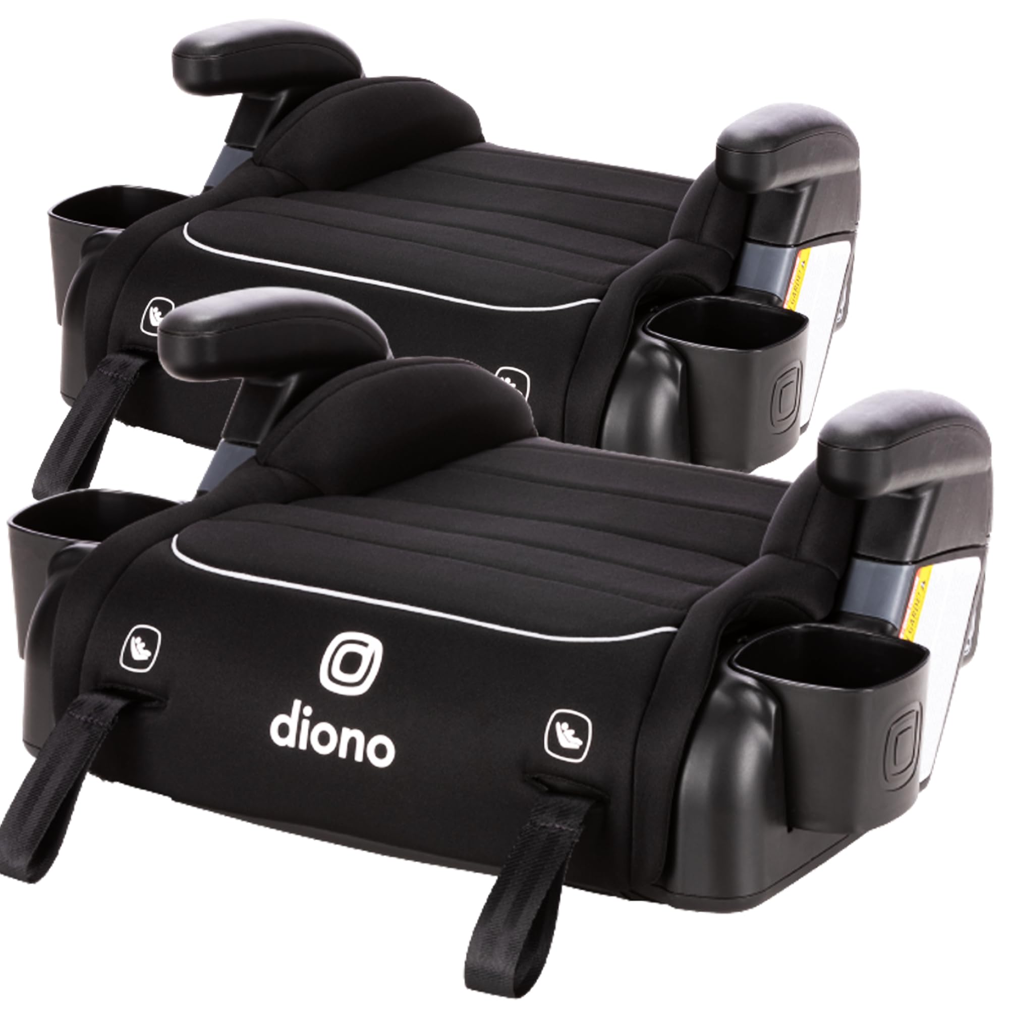 Diono Connect3 RXT Backless Booster Car Seat - 2 Pack, Slim Fit for 3-Across in Sedans & SUVs, 40-120 lbs, Lightweight with LATCH Connectors, Black Storm - Perfect for School Carpool, Travel & Everyday Use