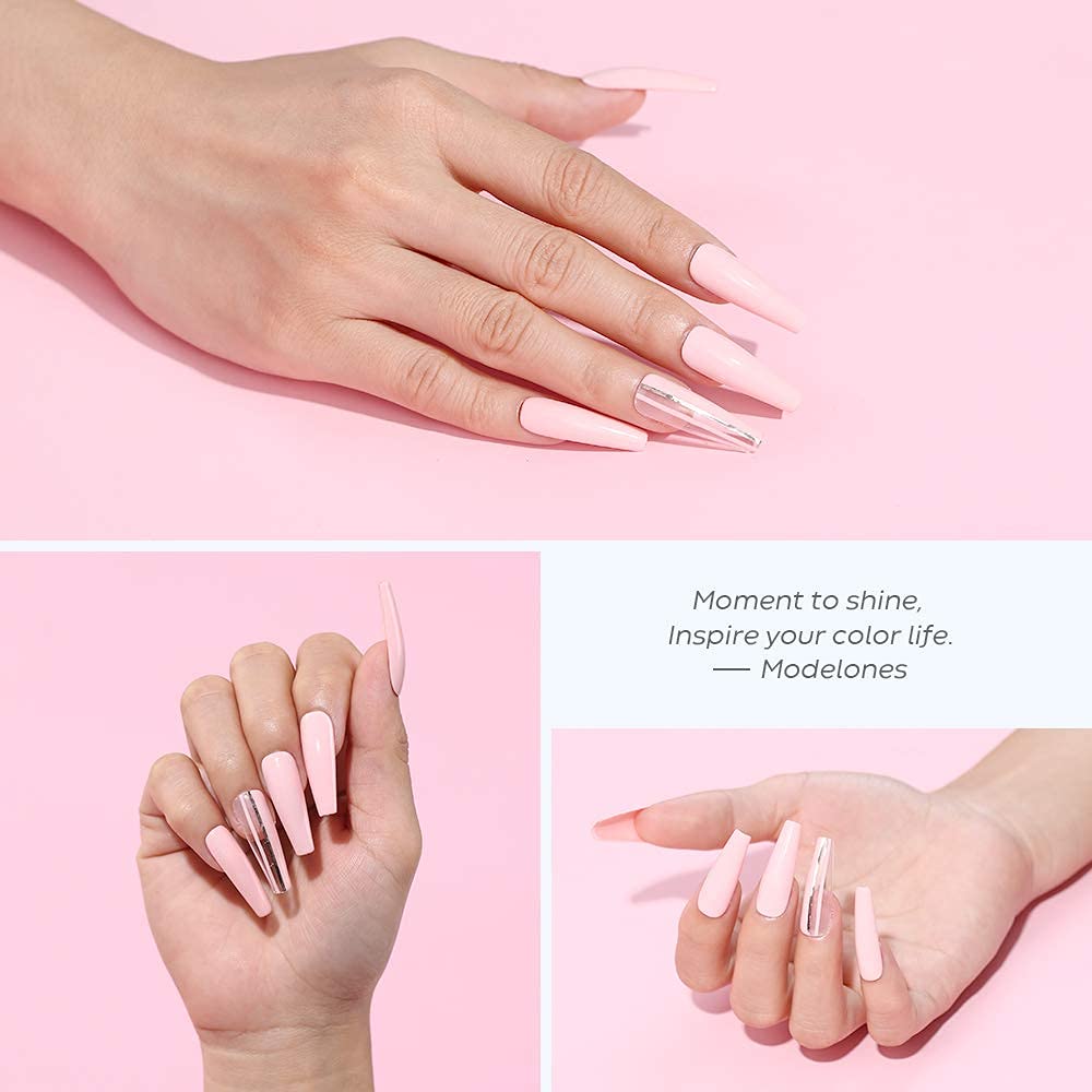 Modelones 3-Piece Nail Primer & Dehydrator Kit with Light Pink Gel Polish - Professional Nail Prep for Acrylic & Gel Manicures at Home or Salon