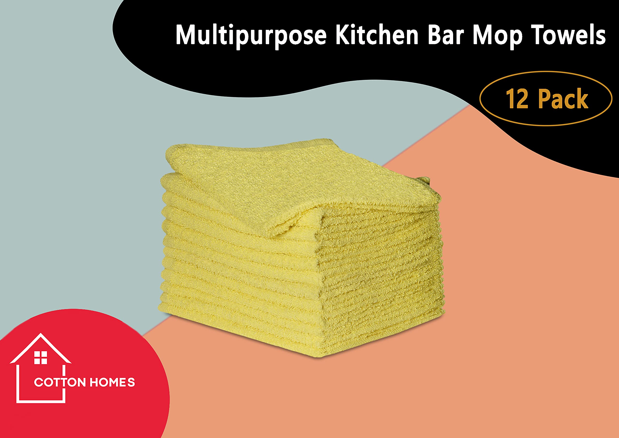 Premium 12-Pack Cotton Bar Mop Towels - 14