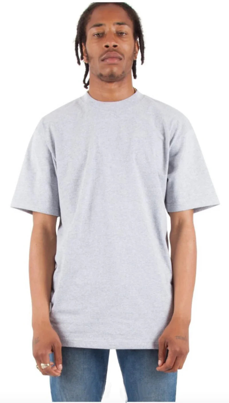 Premium Heavyweight Cotton T-Shirt for Men - Soft & Durable Grey Crewneck Tee - Perfect for Casual Wear, Gaming & Everyday Comfort