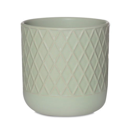 Premium Diamond Carnival Cover Pot with Sage Green Finish - Elegant Plant Pot for Indoor & Outdoor Decor, Perfect for Home, Garden, and Party Decorations