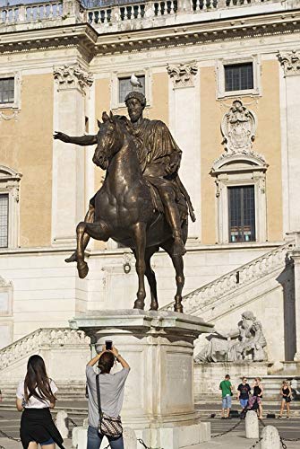 Ancient Rome Historian Poster - 20x30 Inch Laminated Roman Colosseum & Italy Landmarks Art - Vibrant Colors for Home & Office Decor - Perfect for Living Room, Classroom or Gift