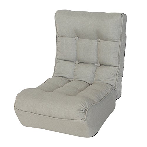 Olodmere Chaise Lounge Sofa - Foldable Floor Chair for Living Room, Bedroom & Patio - Grey Indoor Lazy Sofa for Relaxing, Reading & Lounging