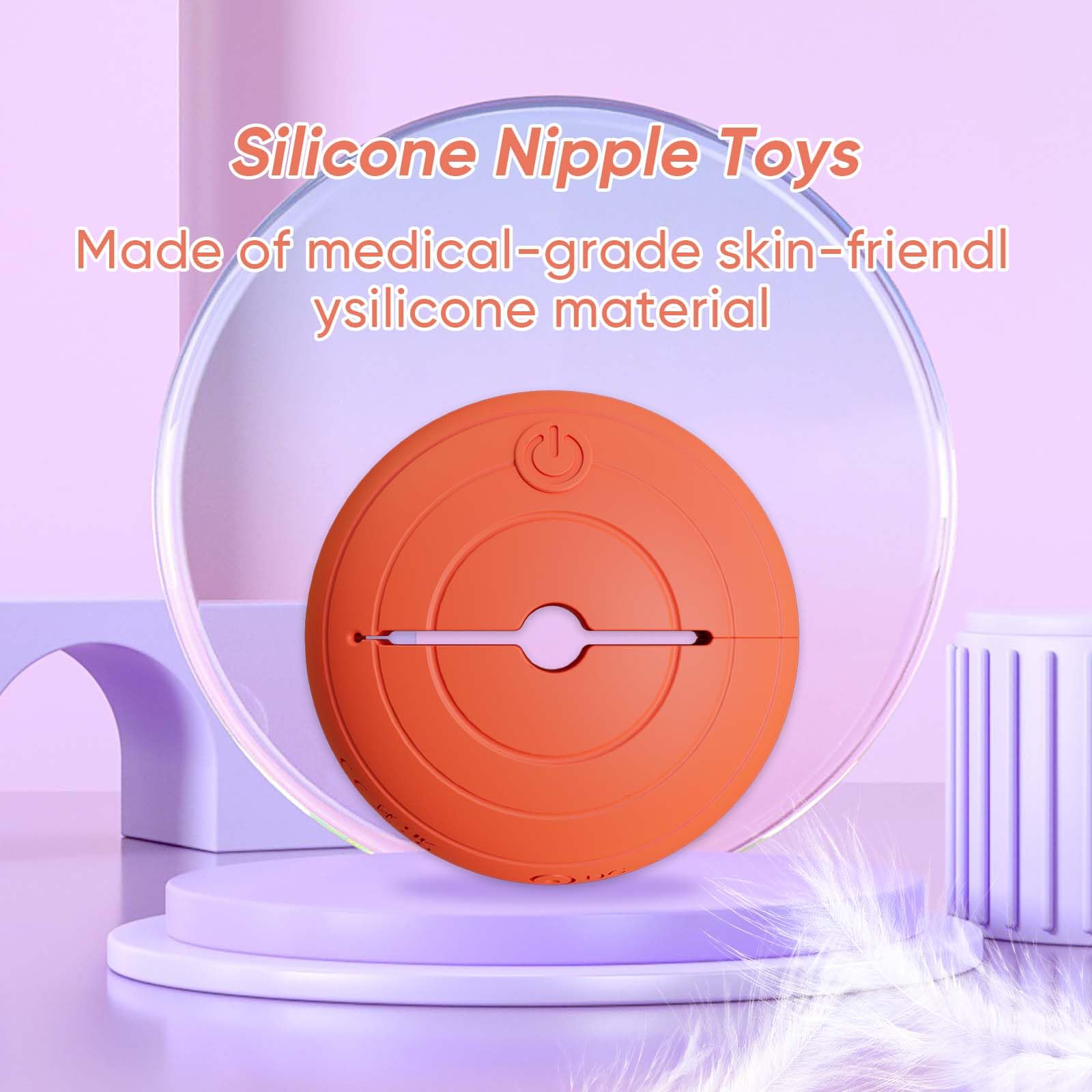 Premium Nipple Vibrator & Clamps Set - 10 Vibration Modes, Remote Control, Adjustable Nipple Clips for Women & Couples - BDSM Adult Toy for Sensual Play & Intimate Stimulation (Orange) - Perfect for Foreplay, Couples Play & BDSM Exploration
