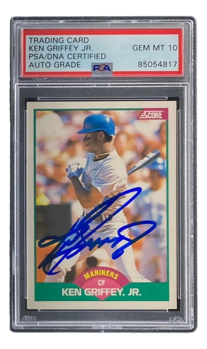 Ken Griffey Jr Signed 1989 Score #100T Rookie Card - PSA/DNA Gem Mint 10 - Seattle Mariners Baseball Collectible for Display & Investment