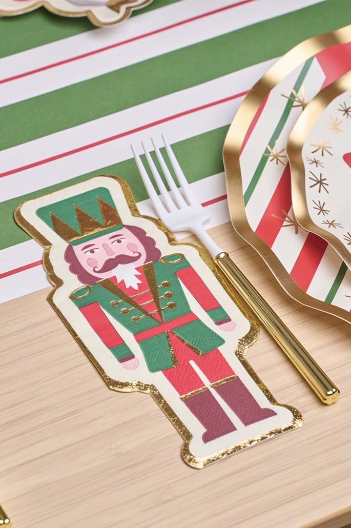 Christmas Nutcracker Guest Towels - 16 Pack | Holiday Bathroom & Kitchen Decor for Parties & Festive Gatherings