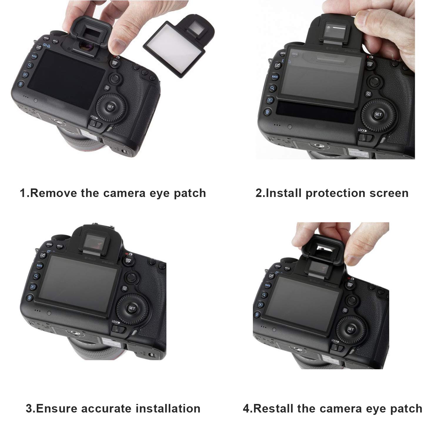 Canon 5D Mark III IV Screen Protector - Shatterproof Clip-On Frame, No Adhesive Anti-Scratch Cover for DSLR Camera (Easy Snap Installation, Bubble-Free) - Perfect for Outdoor Photography & Travel Protection