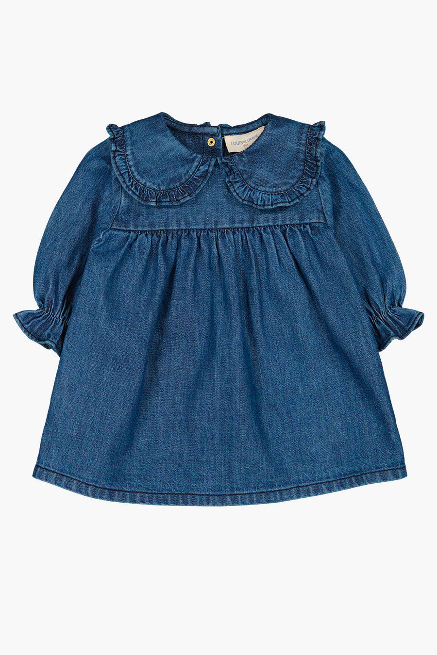 Louis Louise Baby Twist Blue Denim Dress for Baby Girls | Perfect for Photos, Parties & Everyday Wear