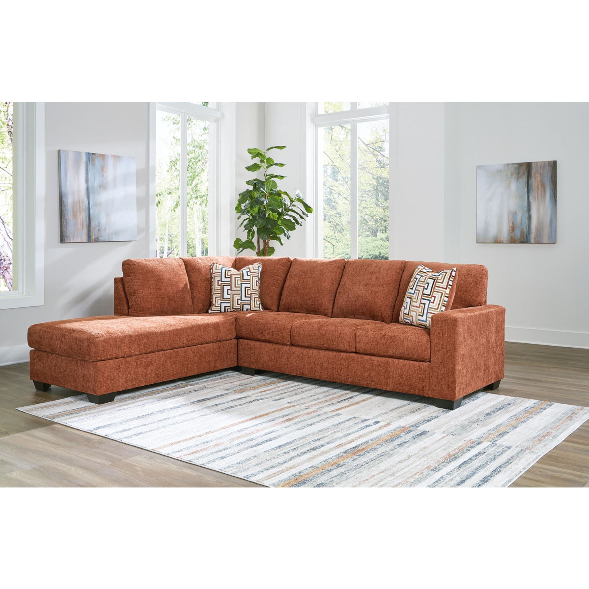 Stylish Aviemore 2-Piece Sectional Sofa with Chaise Lounge - Modern Living Room Furniture for Small Spaces & Apartments | Perfect for Family Gatherings, Movie Nights & Relaxing