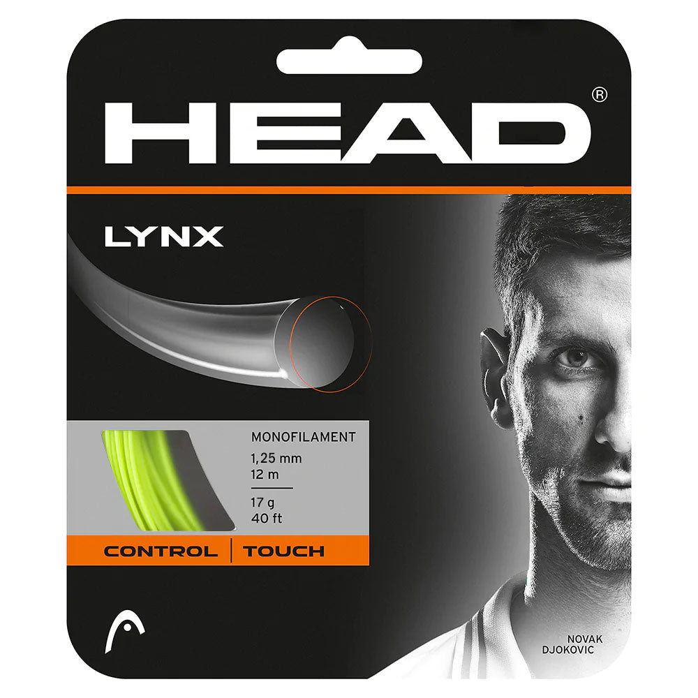 Head Lynx 17/1.25mm Tennis String (Yellow) - Premium Polyester String for Enhanced Spin & Control - Perfect for Competitive Play & Training