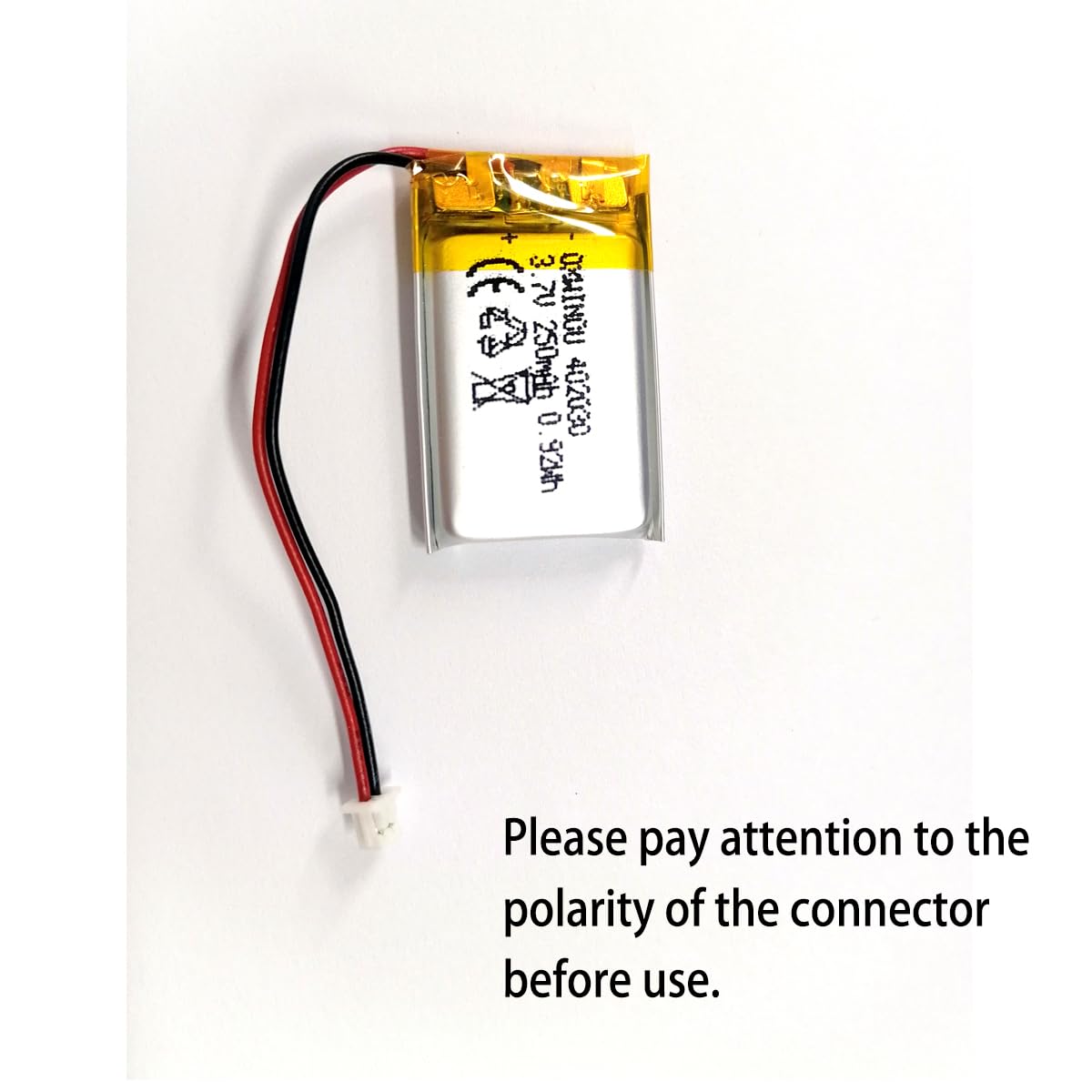 3.7V 250mAh 402030 Rechargeable LiPo Battery 2-Pack - Replacement Power for DIY Electronics, Bluetooth Headsets, Smart Watches | Long-Lasting & Compact Lithium Polymer Battery for Portable Devices, Wearables, and Small Gadgets