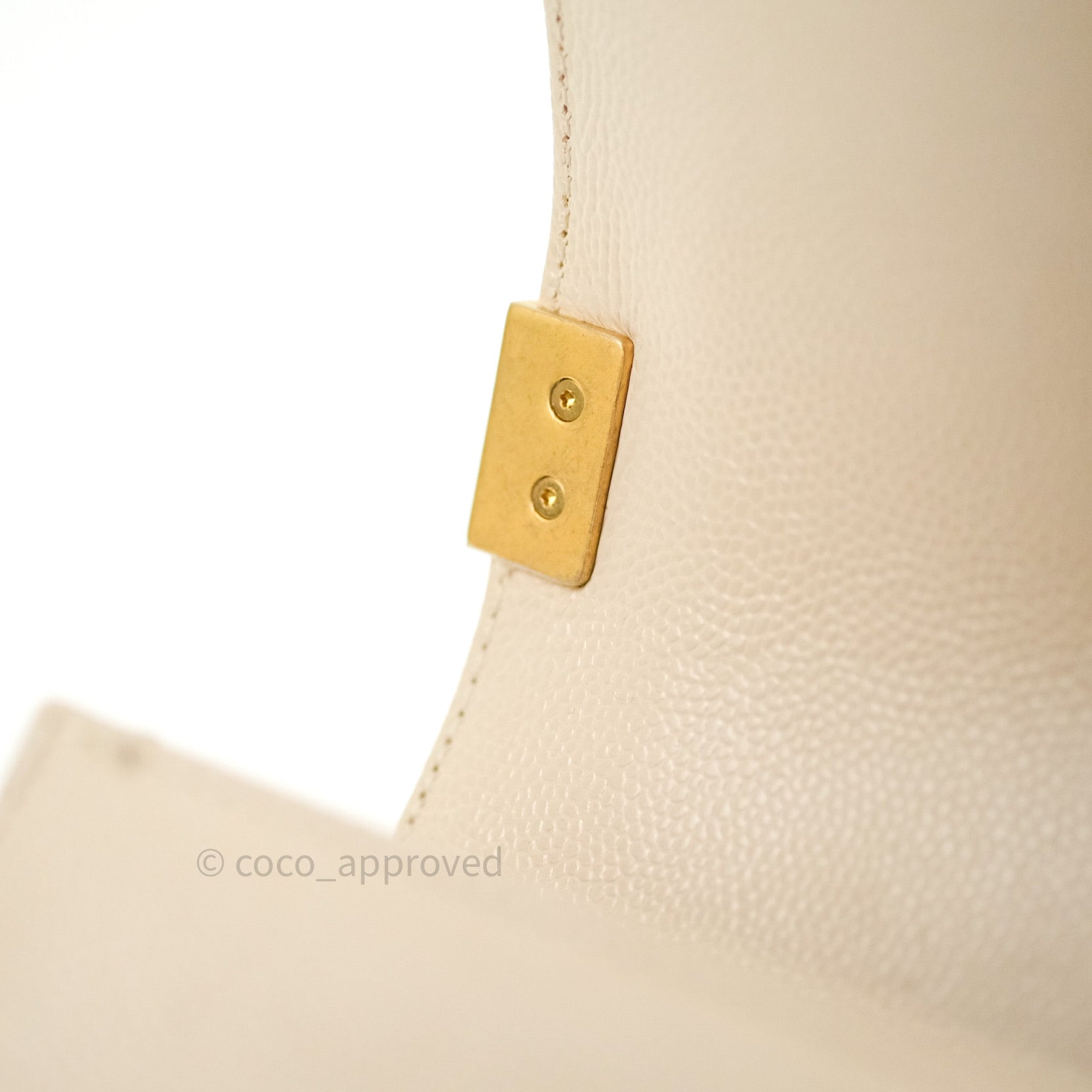 Chanel Boy Chevron Medium Beige Caviar Leather Bag with Gold Hardware - Luxury Crossbody Purse for Women, Perfect for Date Night & Special Occasions