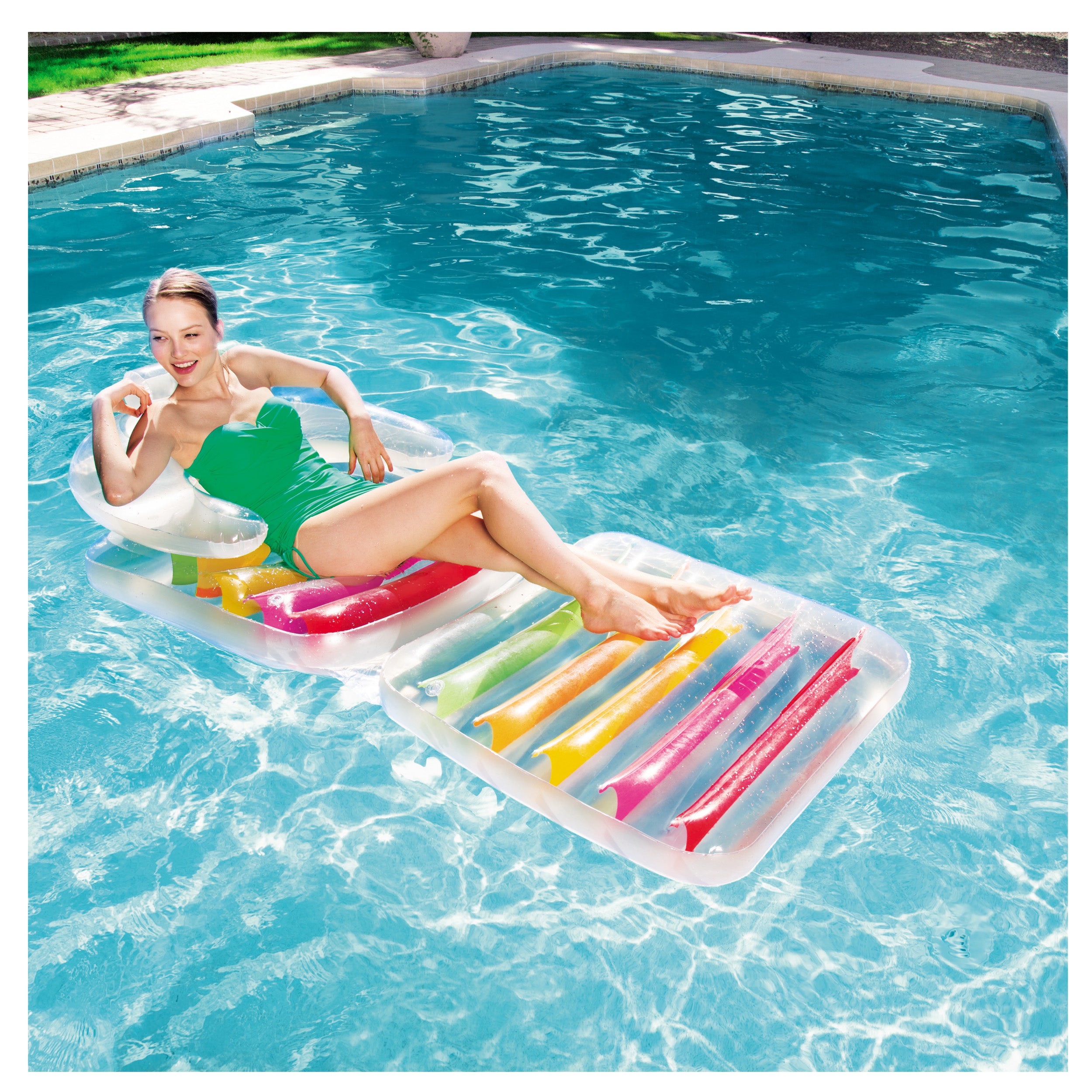 Bestway Inflatable High Fashion Lounger - Portable Outdoor Air Sofa for Beach, Pool, Camping & Backyard Relaxation